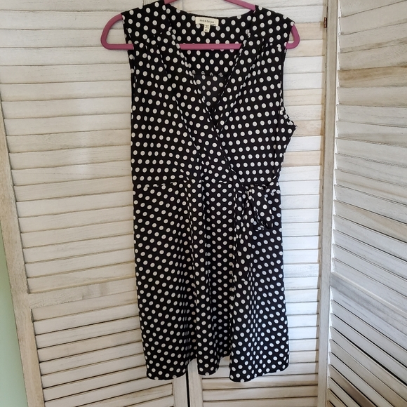 Monteau Dresses & Skirts - 💥CLEARANCE💥Monteau Los Angeles Poka Dot Dress Faux Wrap sz XL New without Tags